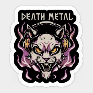 Death Metal Satanic Baphomet Cat Sticker